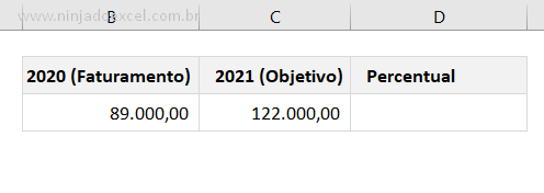 Terceira base para Calcular Porcentagem no Excel