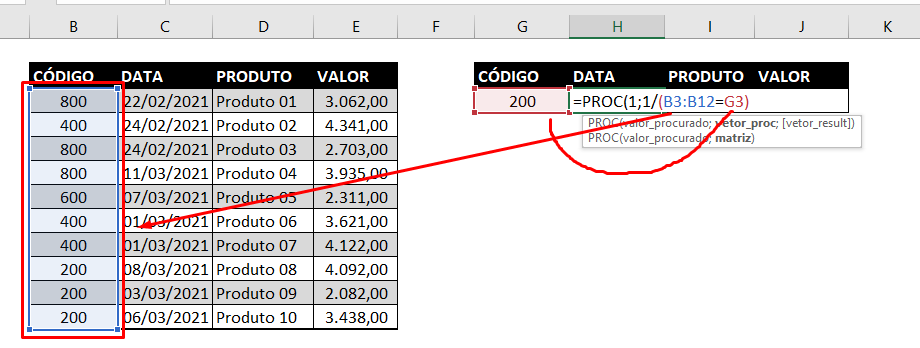 Comparação de Como Fazer PROCV no Excel