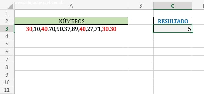 Entendendo o objetivo em Números Específicos em uma Célula no Excel
