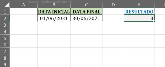 Entendendo o objetivo em Semanas entre duas Datas no Excel