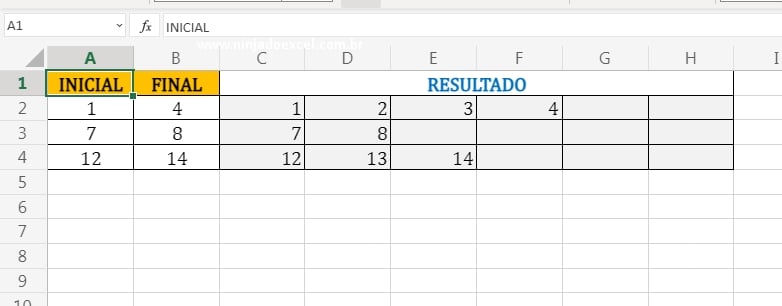 Entendendo o objetivo em Sequencia Entre Dois Números no Excel