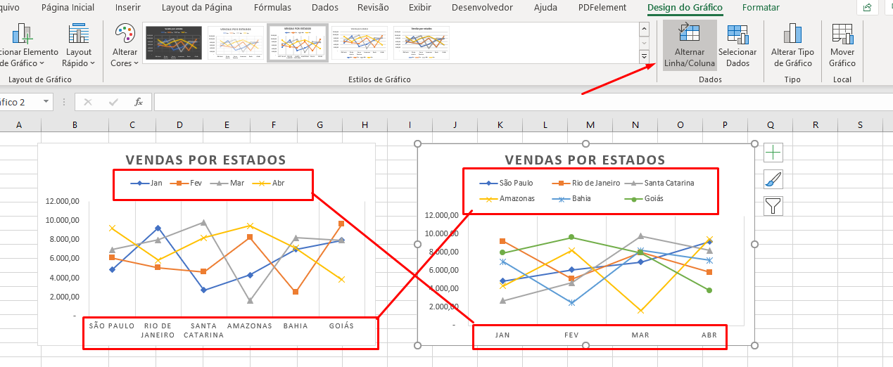 Fazer um Gráfico no Excel de Linhas