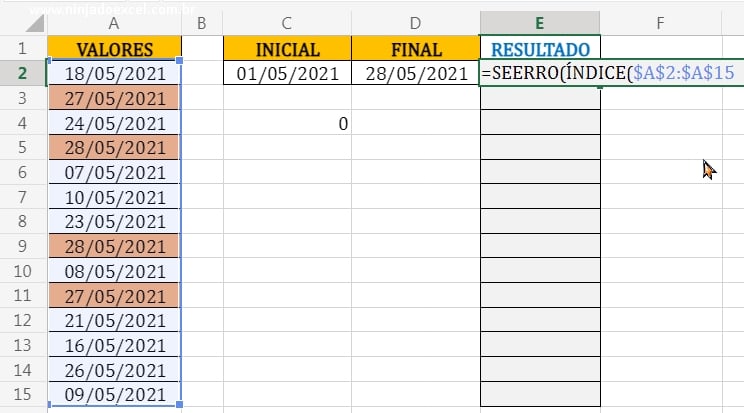 Função Seerro e Índice em Aleatórias sem Repetir no Excel