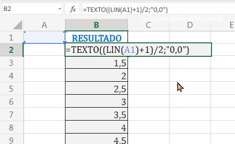 Função TEXTO em Como Gerar um Intervalo de Páginas no Excel