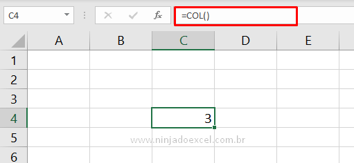 Novo Resultado Função COL no Excel