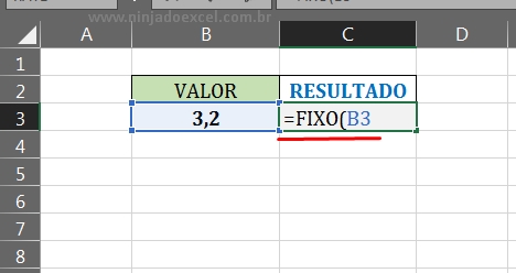 Primeiro argumento da função FIXO em Função FIXO no Excel