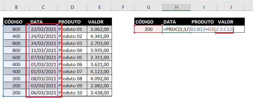 Retorno de Como Fazer PROCV no Excel