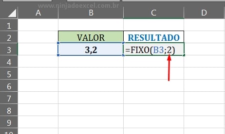 Segundo argumento da função FIXO em Função FIXO no Excel