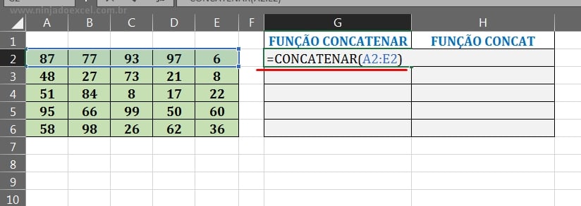 Função CONCATENAR teste em Função Concatenar e Concat no Excel