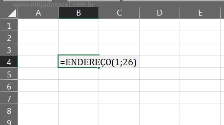 Função Endereço no Excel