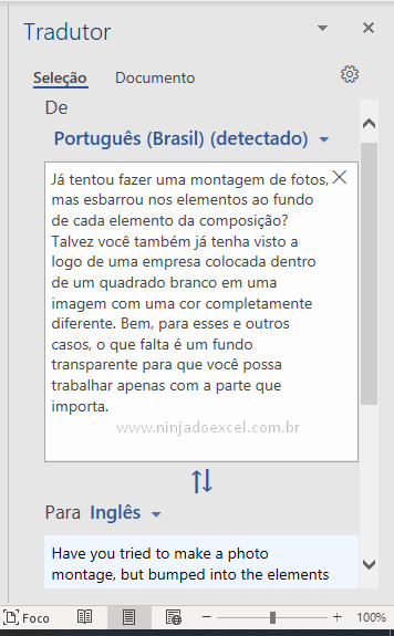 Como instalar e usar o tradutor de texto no Word Online