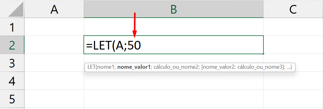 Função LET no Excel, valor da variável