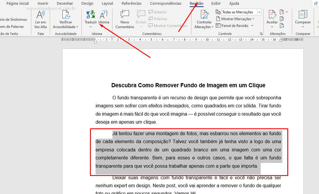 Como instalar e usar o tradutor de texto no Word Online