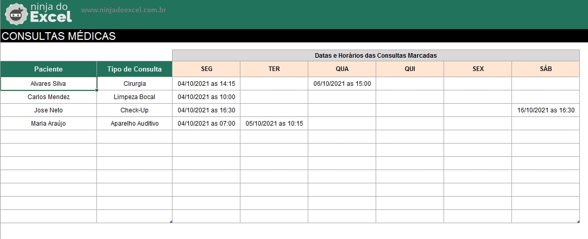 Planilha De Consultas Médicas Em Excel Baixe Gratuitamente 2157