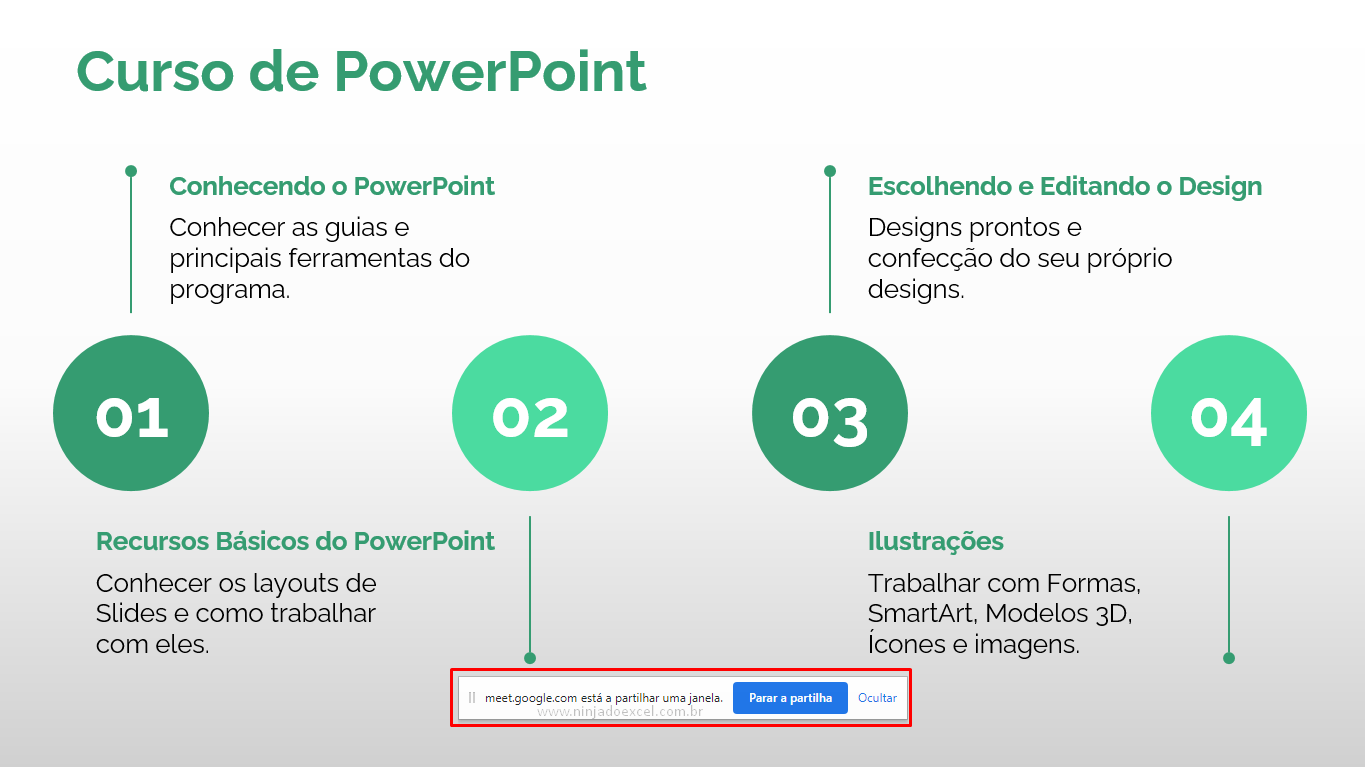 Ícone para Apresentar Powerpoint no Google Meet