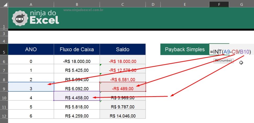 Como Calcular O Payback No Excel Ninja Do Excel 0174