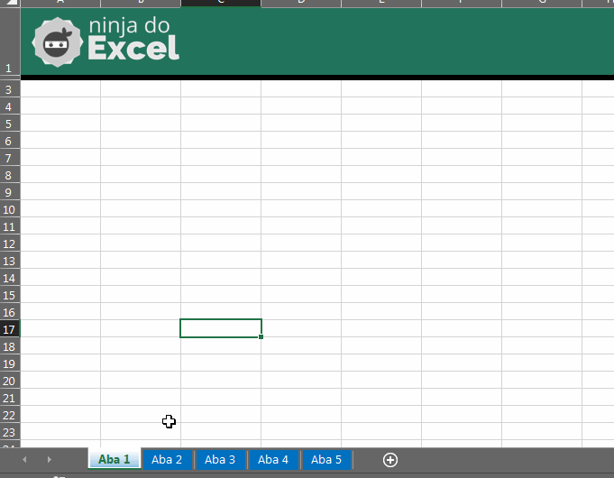 Aba Simultânea no Excel, selecionando todas as abas