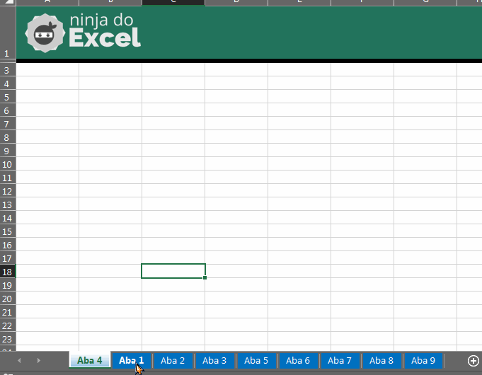 Deletar Várias Abas no Excel, clicando na ultima aba da planilha