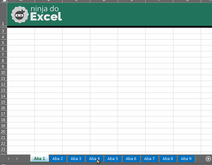Deletar Várias Abas no Excel, movendo a aba