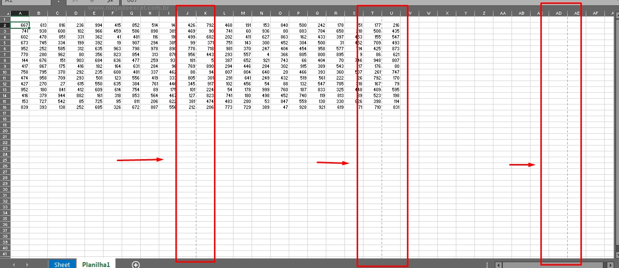 Quebra de Página no Excel, resultado da quebra de página