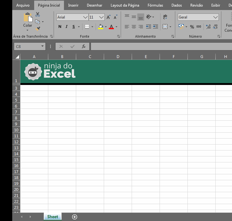 Categorias das Guias do Excel, guia arquivo