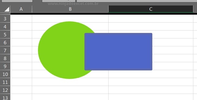 Sobrepor Objetos Geométricos no Excel