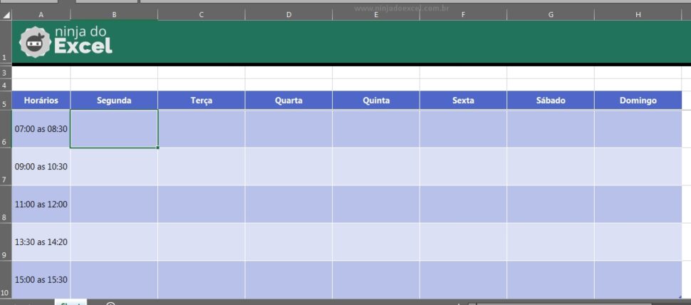 Tabela de Organização no Excel Ninja do Excel