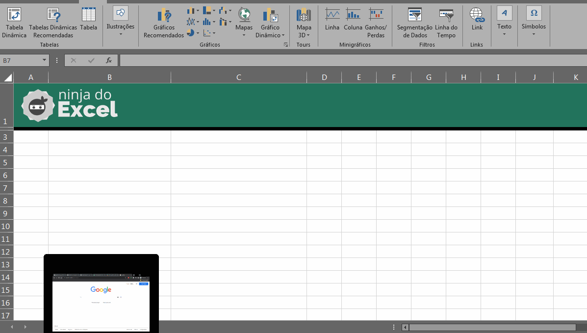 Tirar Print no Excel, print do google