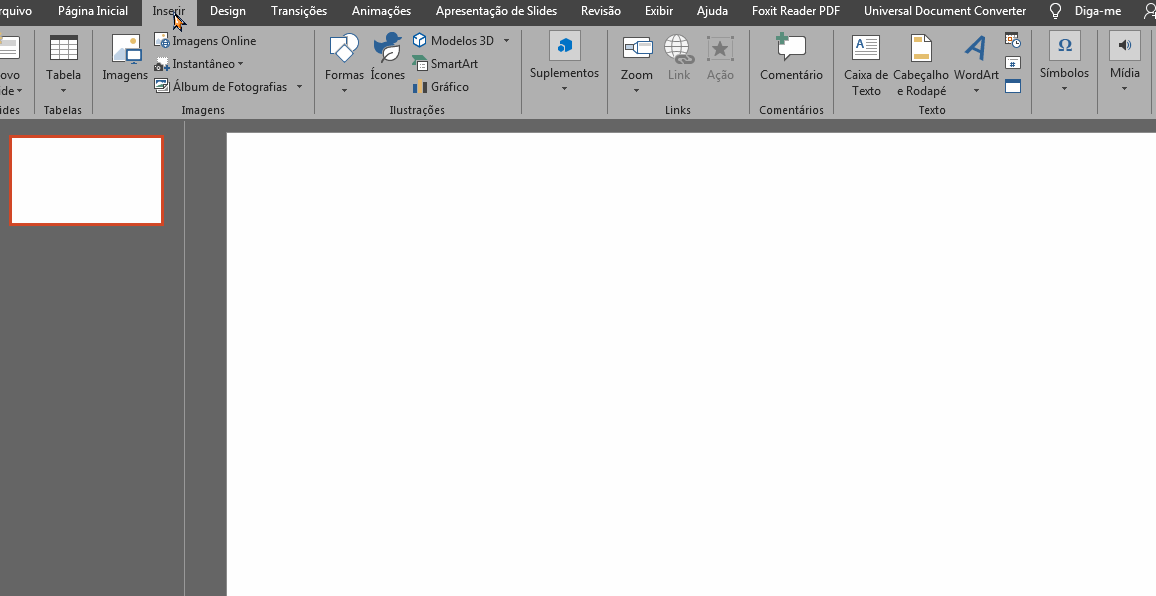 Inserir Caixa de Texto no PowerPoint, criando caixa de texto