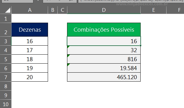 desdobrar numeros no excel