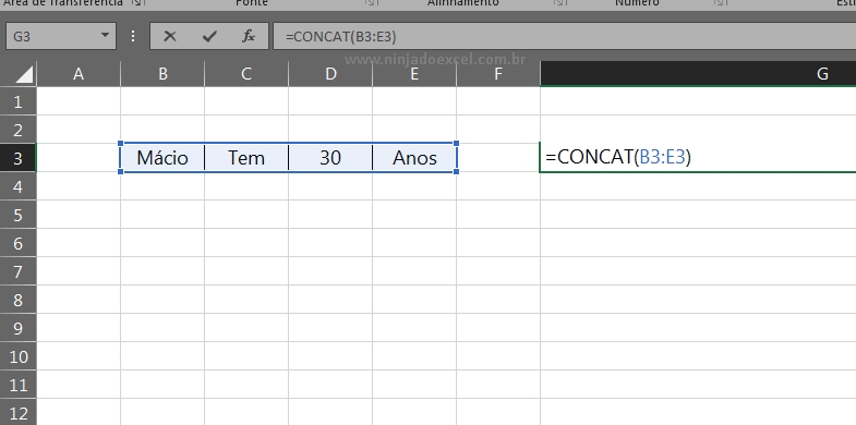 Concat e Unirtexto no Excel