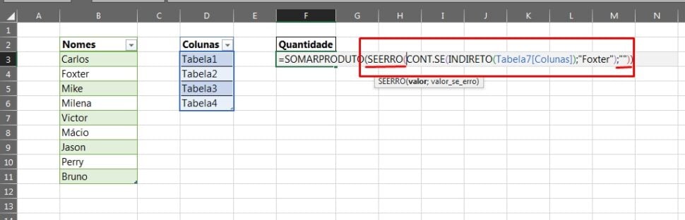 Planilha Para Contar Nomes Em Tabelas Separadas No Excel