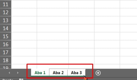 Função PLAN na Prática no Excel, selecionando abas