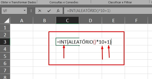 Funções Aleatório e Aleatórioentre no Excel, números inteiros