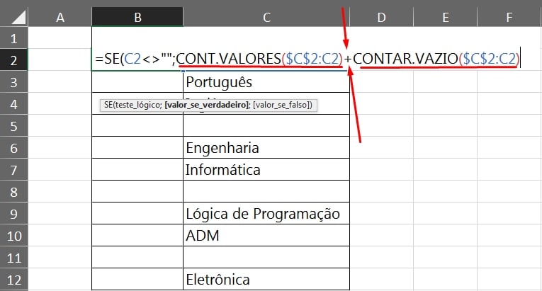 Índice Inteligente no Excel, cont.valores