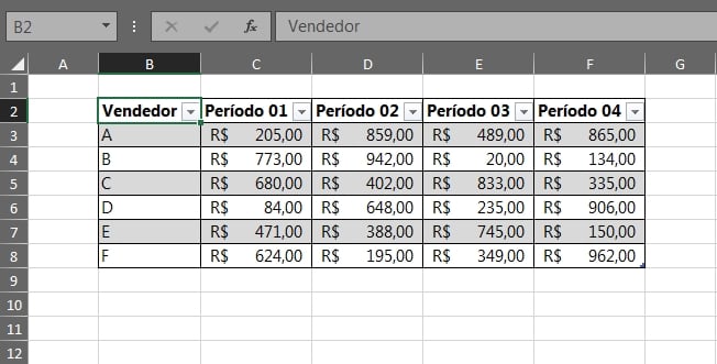 Conjunto De Células Preenchidas no Excel Com VBA