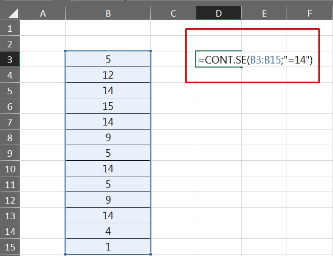 Função Cont.se no Excel Vários Critérios, critério 1