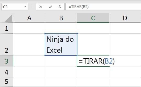 TIRAR no Excel, função