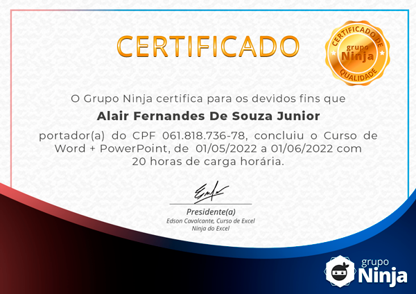 certificado word + powerpoint