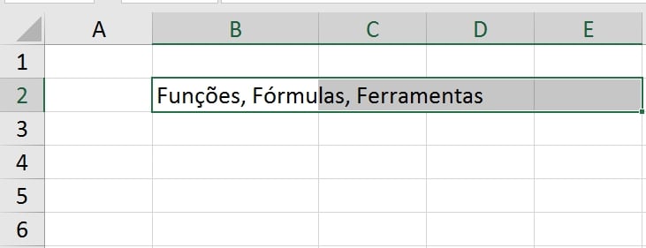 Espaço na Mesma Célula do Excel, seleção de intervalo