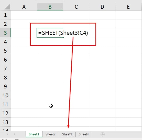 Função SHEET no Excel, indicação de célula