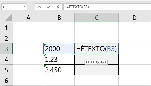 Função VALORNUMÉRICO no Excel, ÉTEXTO