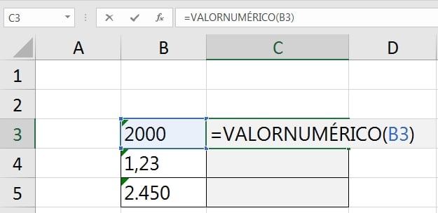 Função VALORNUMÉRICO no Excel, função