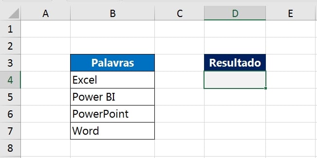Funções FIND no Excel