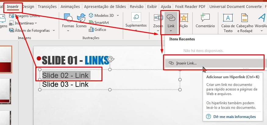 Como adicionar links no PowerPoint - Tutorial