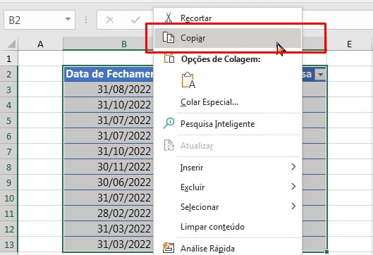 Colar Tabela Como Imagem no Excel, copiar