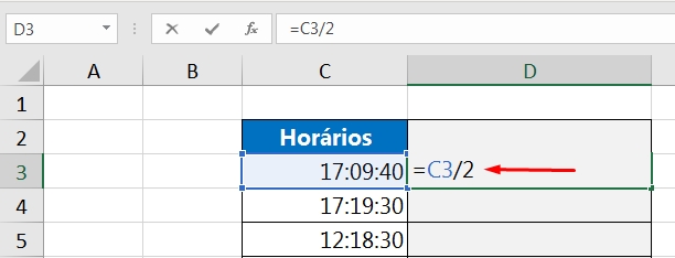 Horas no Excel, divisão