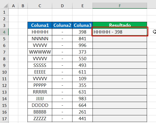 Preenchimento Relâmpago do Excel, digitar
