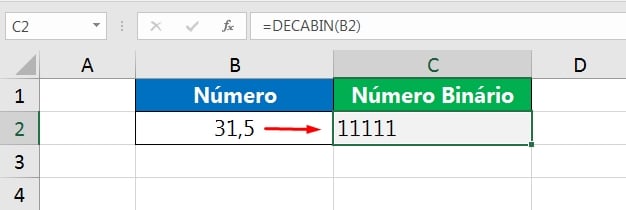 Função DECABIN no Excel, mais exemplos