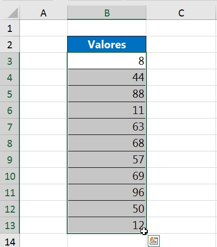 formatação personalizada no Excel, seleção
